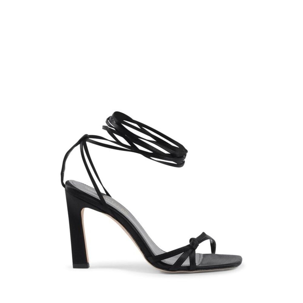 Dee Ocleppo Black Satin Strap-On Women's Sandals